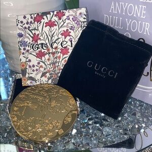 Gucci Gold Compact with Floral Design